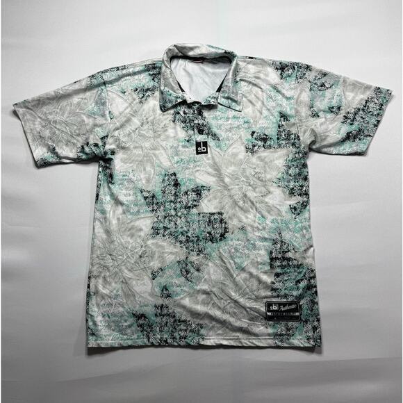 Out of Bounds Men's Short Sleeve White Floral Print Golf Polo Shirt - Size S - Picture 1 of 6